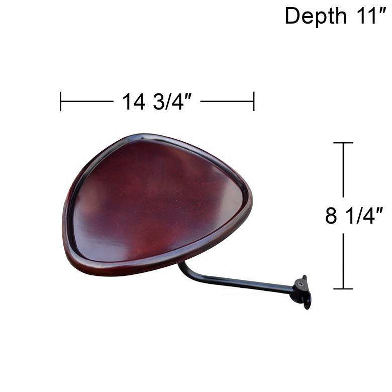 Image 4 Walnut Wood 14 3/4" Wide Tray Table for Recliners more views
