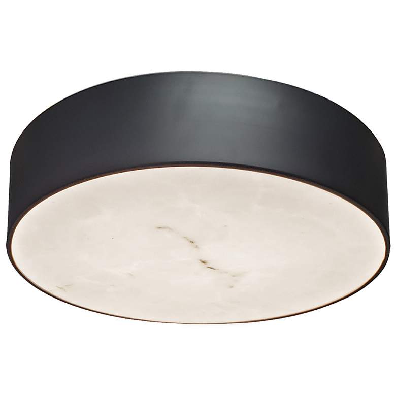 Image 1 Walsh 12" Wide Matte Black Finish Flush Mount w/ Alabaster Shade