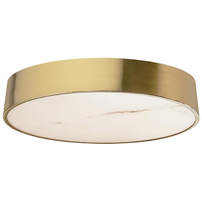 Image 1 Walsh 16" Wide Aged Brass Finish Flush Mount w/ Alabaster Shade