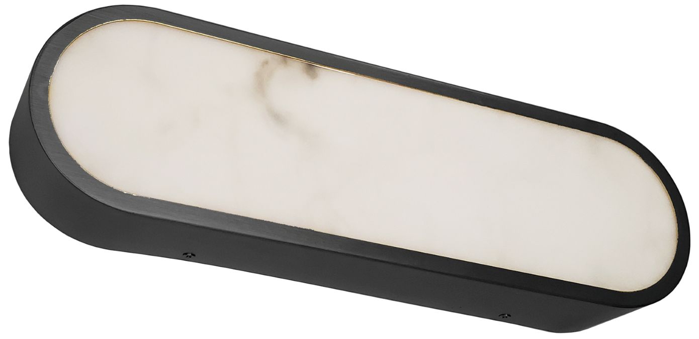 Image 2 Walsh 16" Wide Alabaster, Matte Black LED Wall Sconce more views