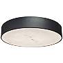 1_Walsh 16" Wide Matte Black Finish Flush Mount w/ Alabaster Shade
