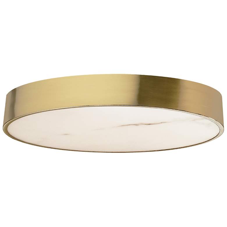 Image 1 Walsh 20" Wide Aged Brass Finish Flush Mount w/ Alabaster Shade