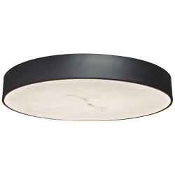 Walsh 20" Wide Matte Black Finish Flush Mount w/ Alabaster Shade