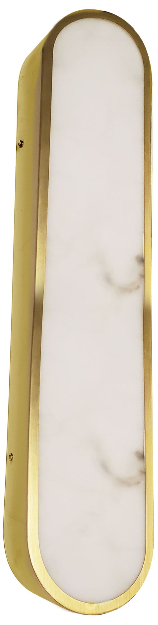 Image 2 Walsh 22" Wide Alabaster, Aged Brass LED Wall Sconce more views