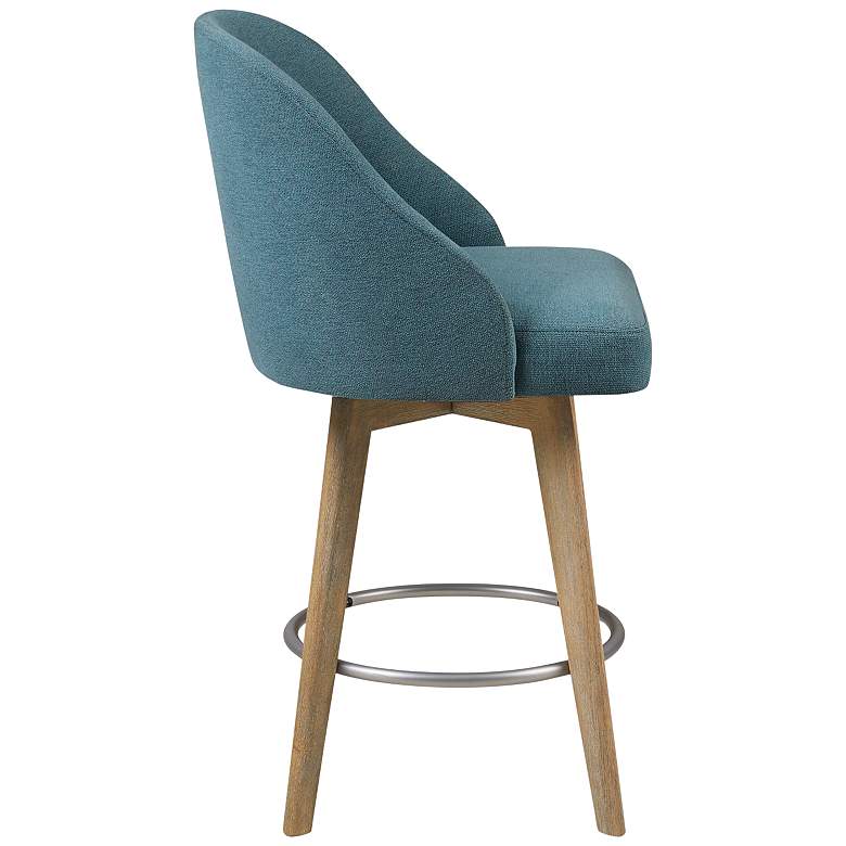 Image 5 Walsh 25 3/4 inch Blue Fabric Swivel Counter Stool more views