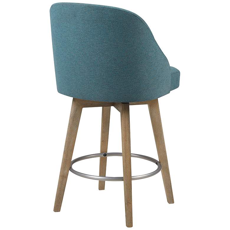 Image 6 Walsh 25 3/4 inch Blue Fabric Swivel Counter Stool more views