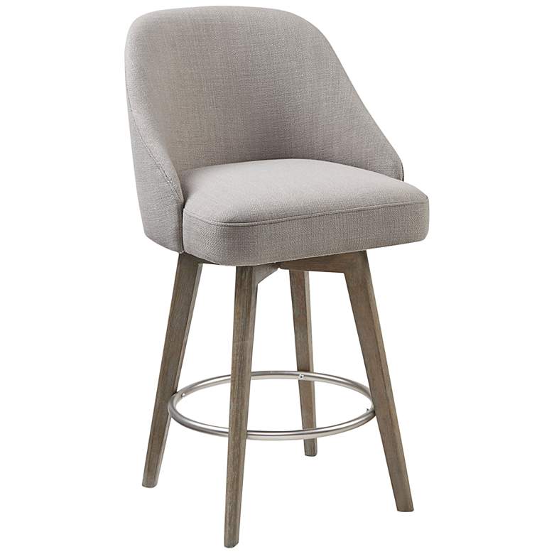 Image 2 Walsh 25 3/4 inch Gray Fabric Swivel Counter Stool