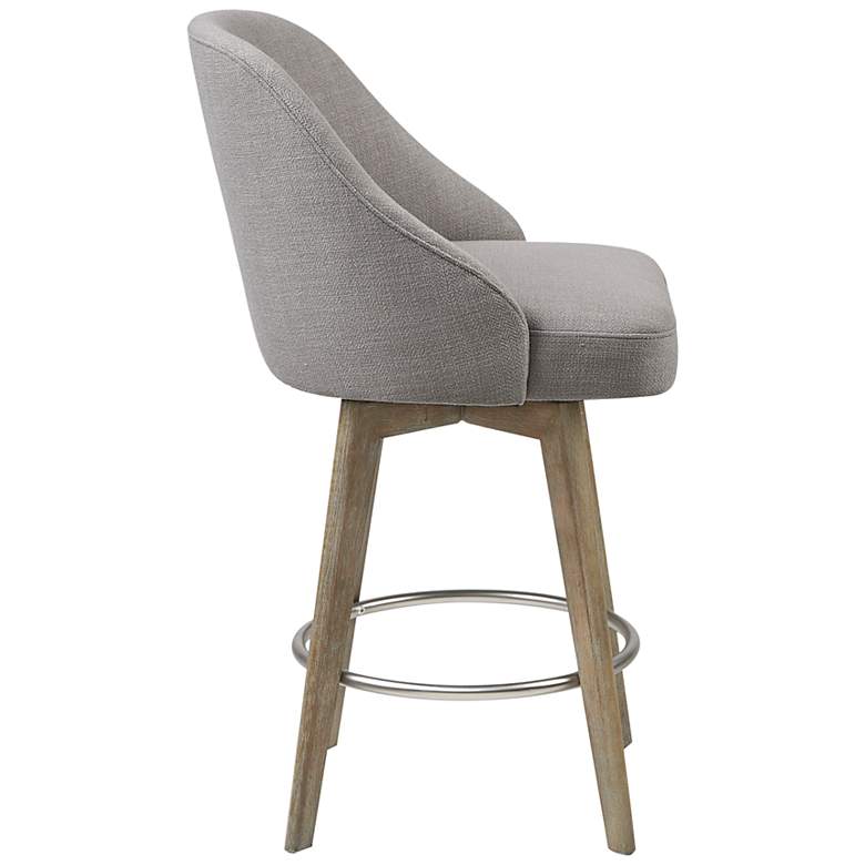 Image 6 Walsh 25 3/4 inch Gray Fabric Swivel Counter Stool more views