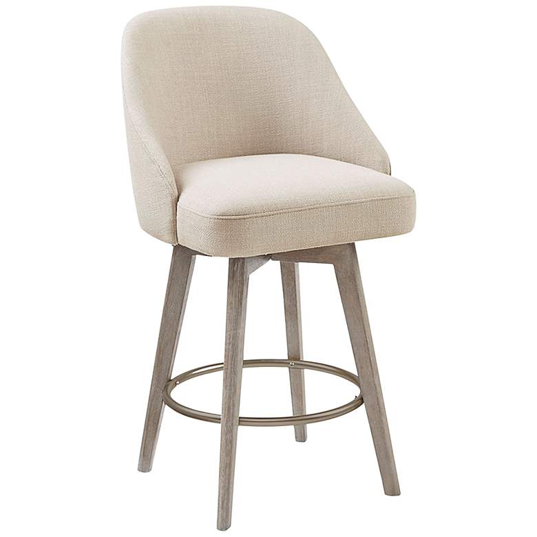 Image 7 Walsh 25 3/4" Sand Fabric Swivel Counter Stool more views