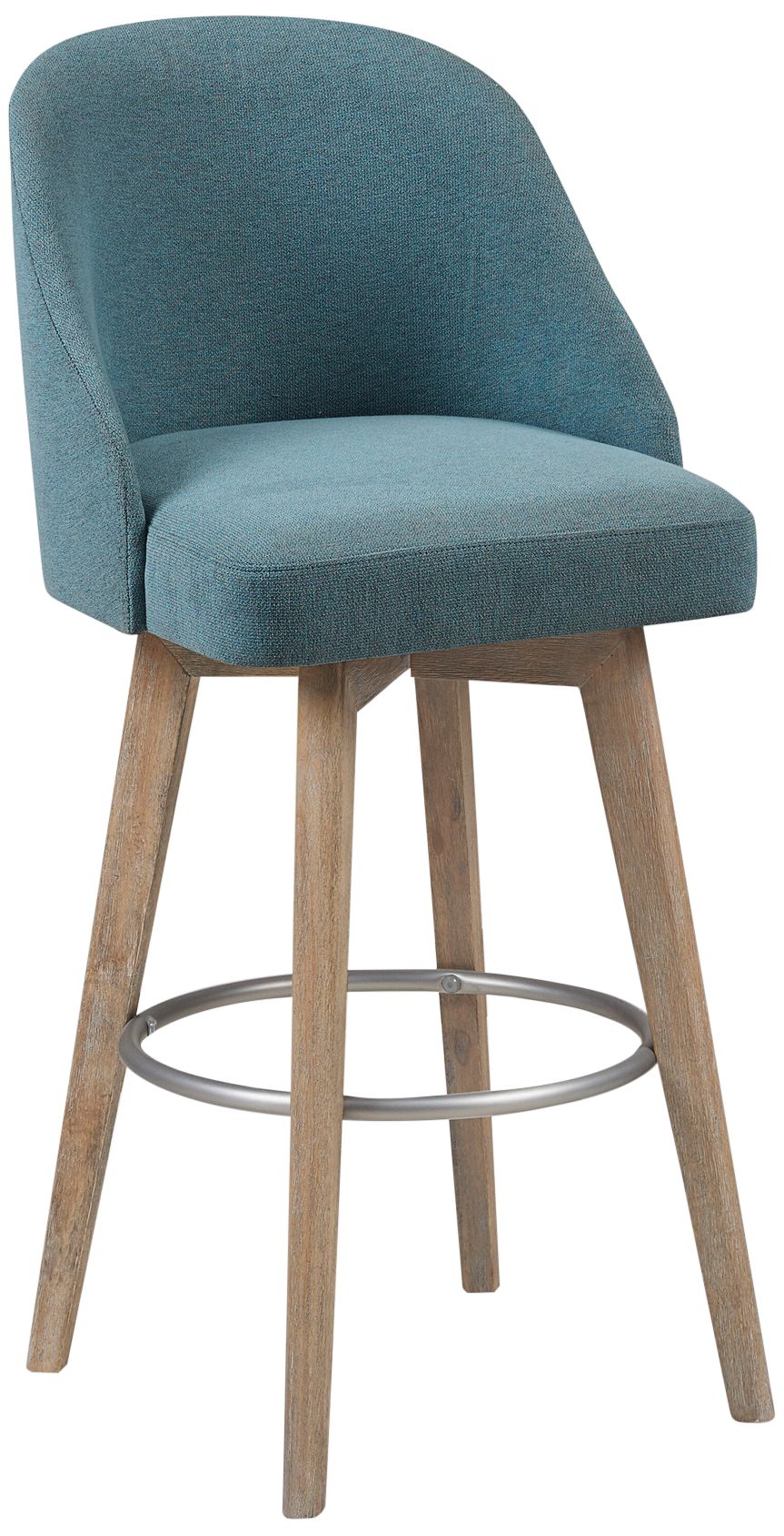 Walsh 30" Blue Fabric Swivel Bar Stool