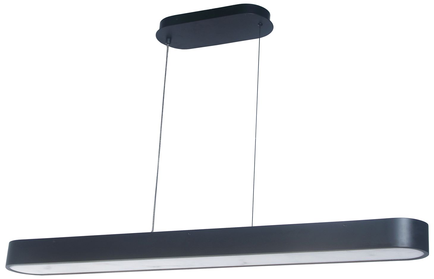 Walsh 40" Wide Alabaster, Matte Black LED Pendant