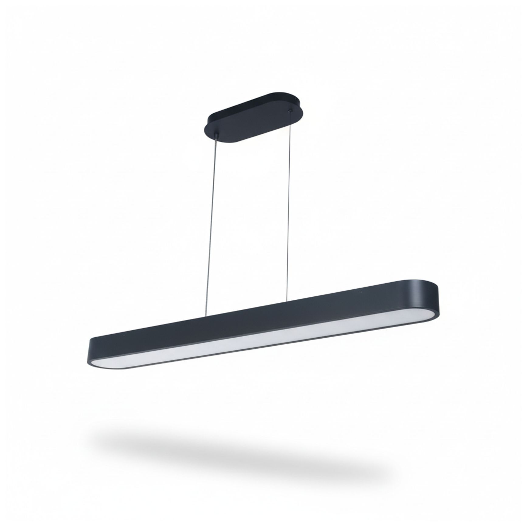 Image 2 Walsh 40" Wide Alabaster, Matte Black LED Pendant more views