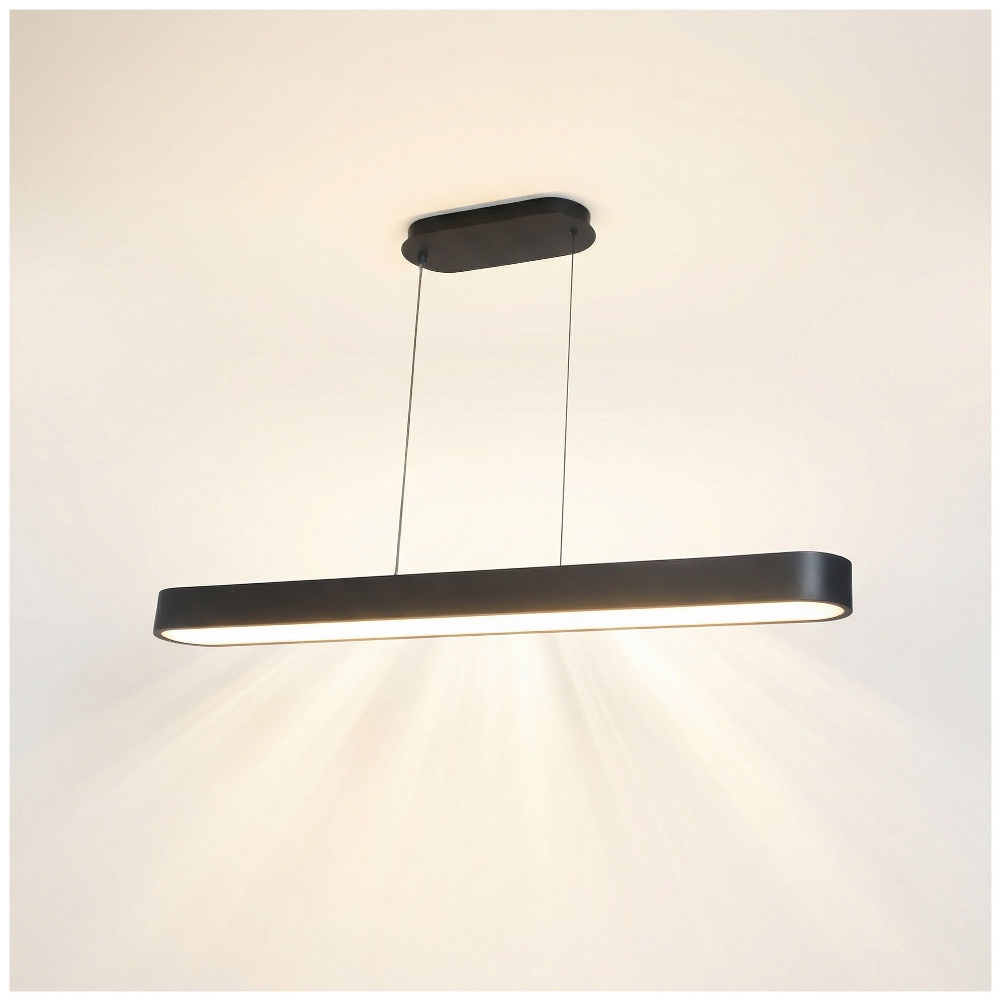 Image 5 Walsh 40" Wide Alabaster, Matte Black LED Pendant more views