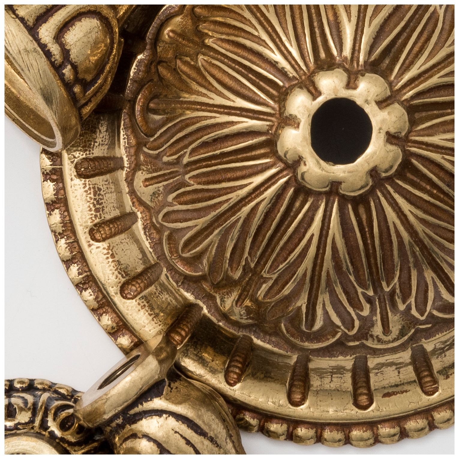 Waltham 10'' Golden Teak Hand Cut Crystal Olde Brass Flush Mount