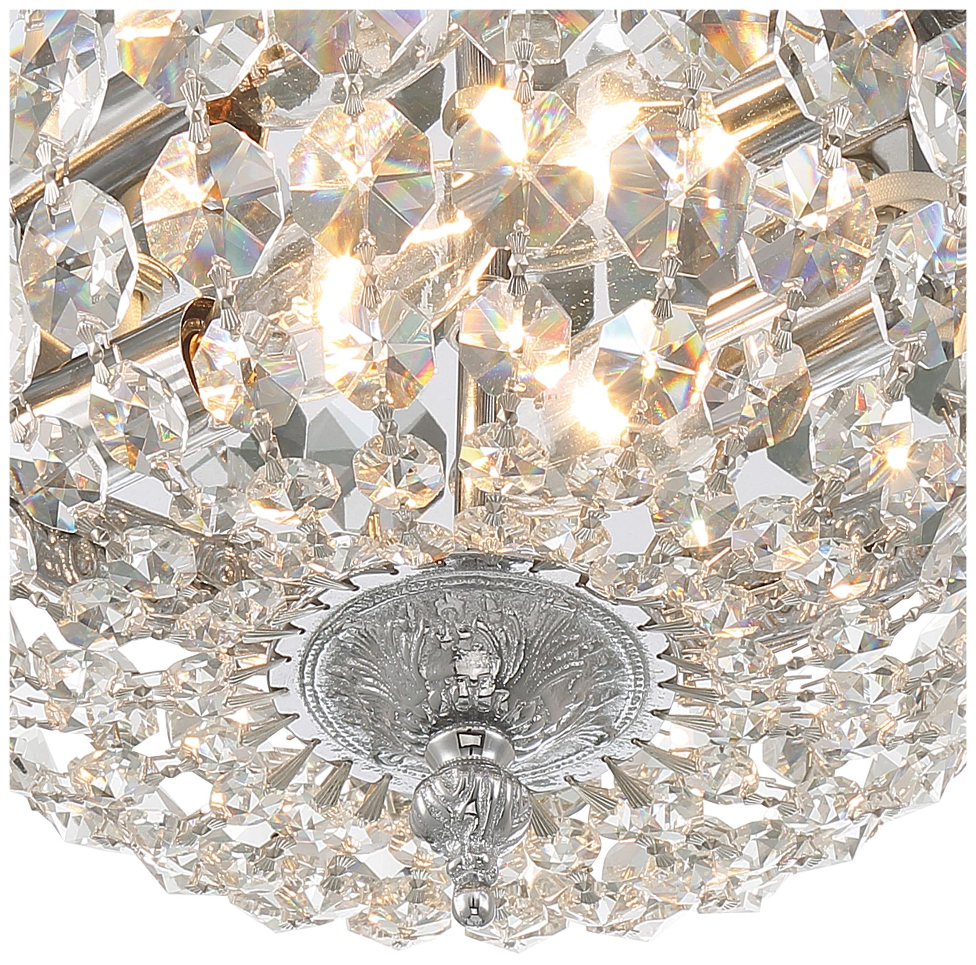 Waltham 10'' Italian Crystal Polished Chrome Flush Mount