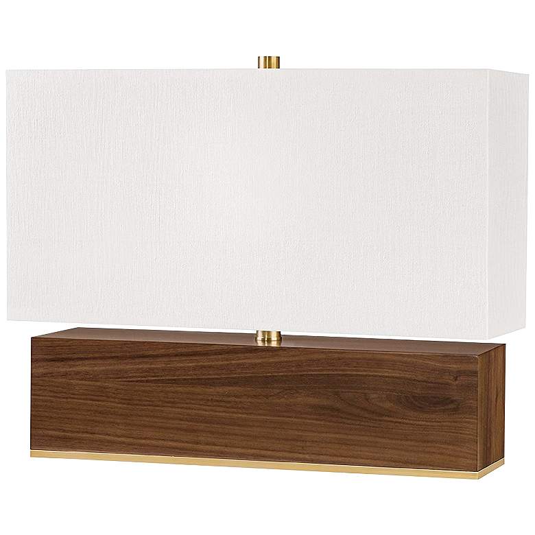 Image 1 Waltham 16 1/4 inchH Light Solid Walnut Wood Accent Table Lamp