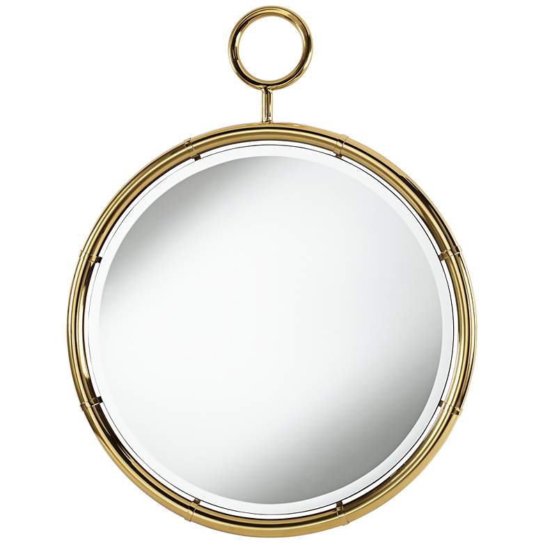 Image 1 Waltham Brass Loop 26 1/2"x34 1/4" Round Wall Mirror