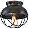 Walton 10 1/2" Wide Black Cage LED Ceiling Light