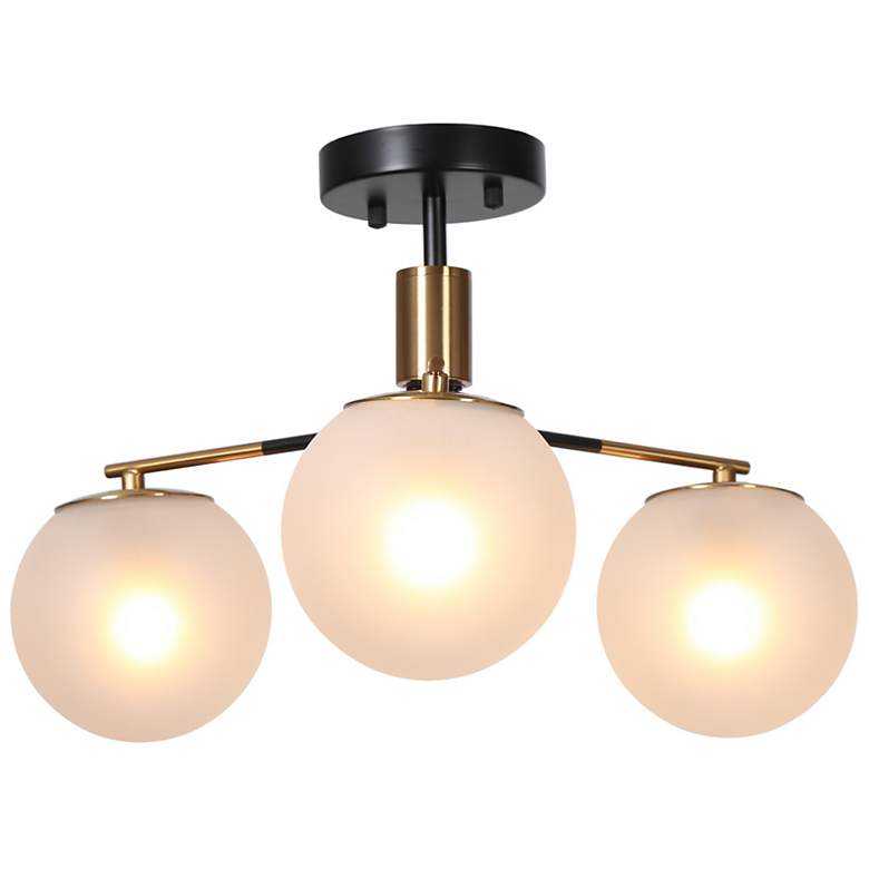 Image 1 Wamitallis 3-Light Frosted Glass Ceiling Lights