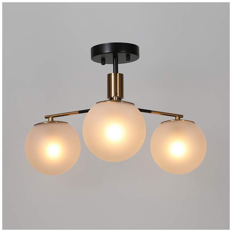 Image 3 Wamitallis 3-Light Frosted Glass Ceiling Lights more views
