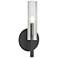 Wand 14" High Matte Black Wall Sconce With Frosted Glass Shade