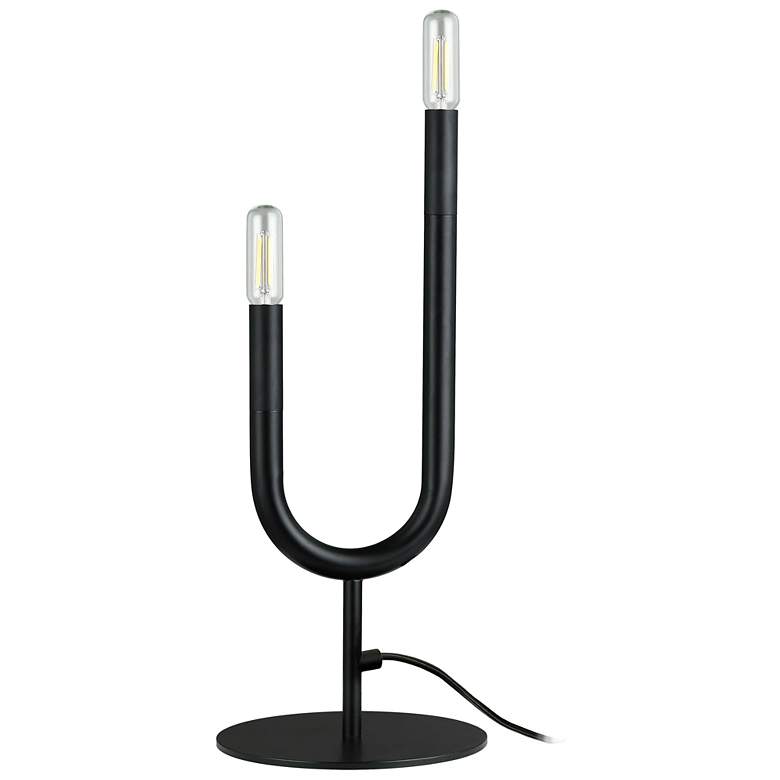 Image 1 Wand 16.5" High 2 Light Matte Black Table Lamp