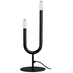 Wand 16.5" High 2 Light Matte Black Table Lamp