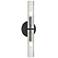 Wand 20.5" High 2 Light Matte Black Wall Sconce With Frosted Glass Sha