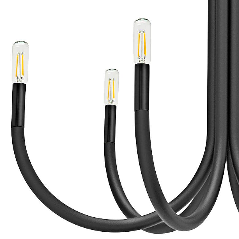 Image 4 Wand 28" Wide 6 Light Matte Black Chandelier more views