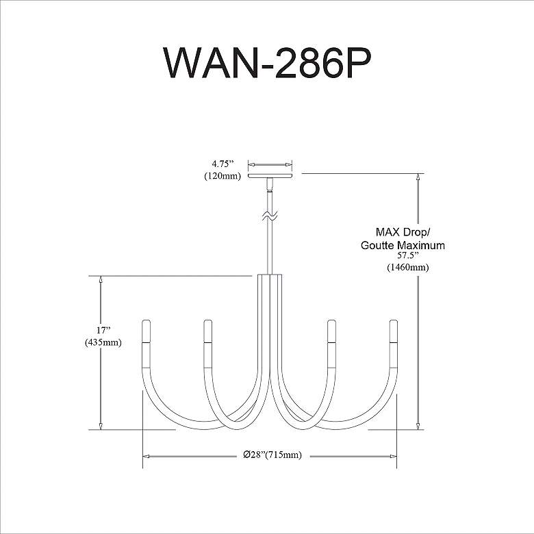 Image 5 Wand 28" Wide 6 Light Matte Black Chandelier more views