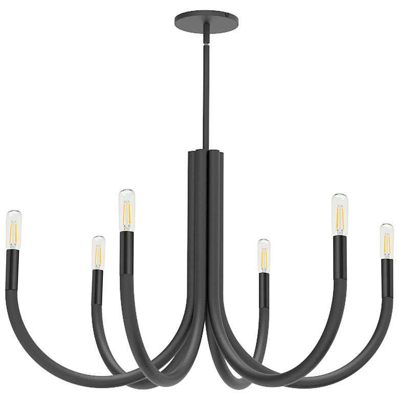 Image 3 Wand 28" Wide Black 6-Light Chandelier