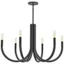3_Wand 28" Wide Black 6-Light Chandelier