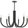 Wand 28" Wide Black 6-Light Chandelier
