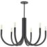 Wand 28" Wide Black 6-Light Chandelier