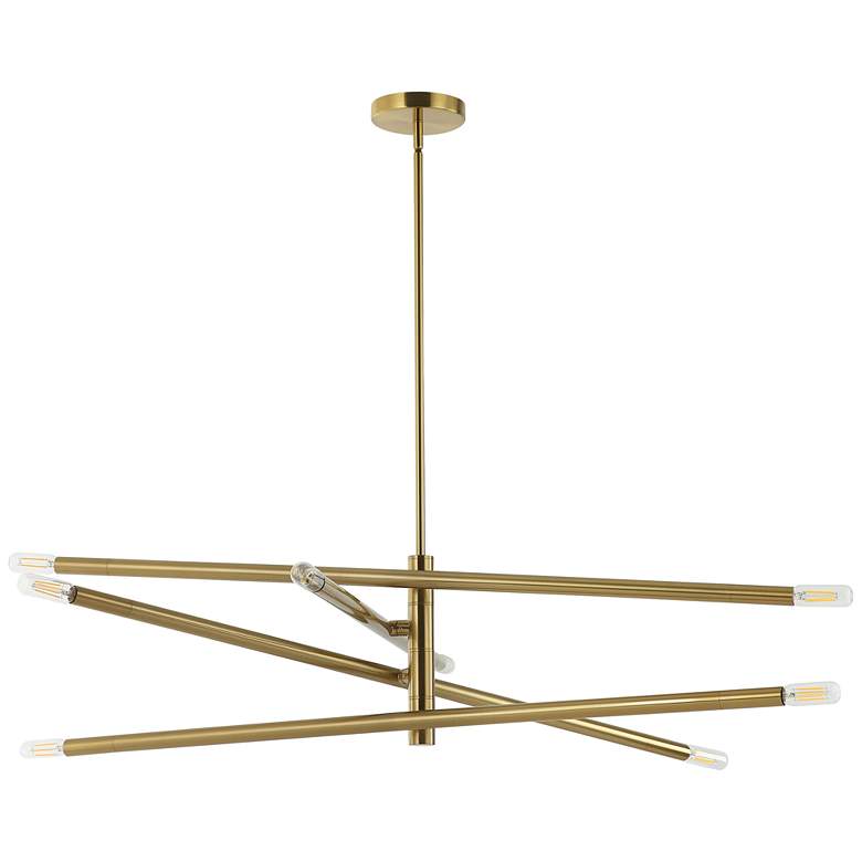 Image 1 Wand 35.5 inch Wide 8 Light Aged Brass Chandelier