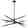 Wand 35.5" Wide 8 Light Small Matte Black and Aged Brass Chandelier