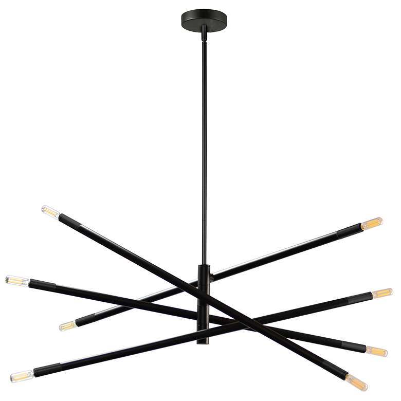 Image 1 Wand 35.5" Wide 8 Light Small Matte Black Chandelier