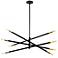 Wand 35 1/2" Wide Black and Aged Brass 8-Light Pendant
