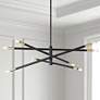 1_Wand 35 1/2" Wide Black and Aged Brass 8-Light Pendant