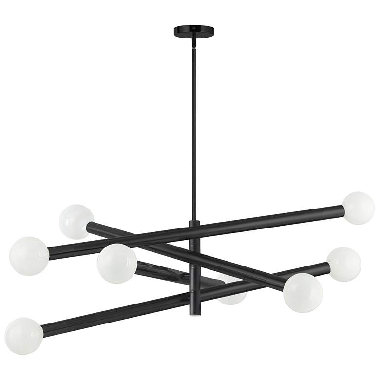 Image 1 Wand 36" Wide Matte Black 8-Light Chandelier