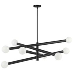 Wand 36" Wide Matte Black 8-Light Chandelier
