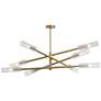 Wand 47.5" Wide 8 Light Aged Brass Pendant With Frosted Glass Shade
