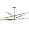 Wand 47.5" Wide 8 Light Aged Brass Pendant With Frosted Glass Shade