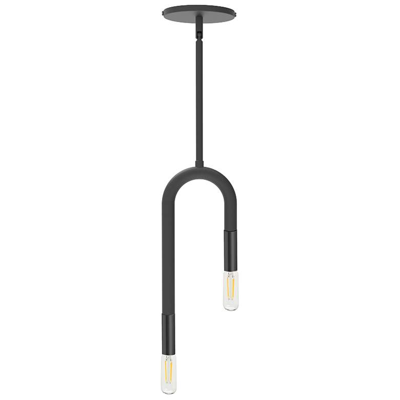 Image 1 Wand 5" Wide 2 Light Matte Black Pendant