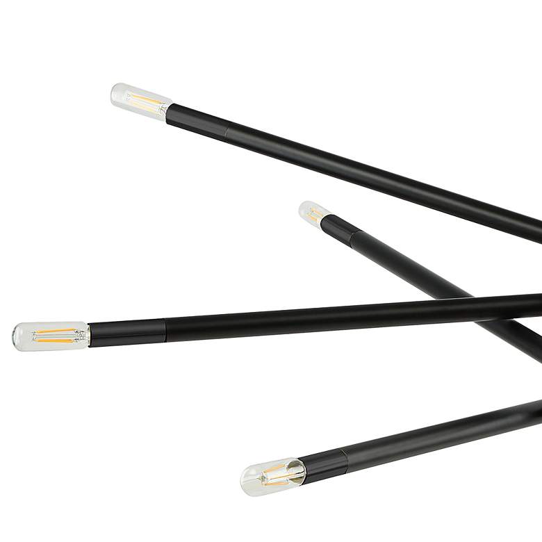 Image 2 Wand 50" Wide Painted Black and Brass 8-Light Pendant more views
