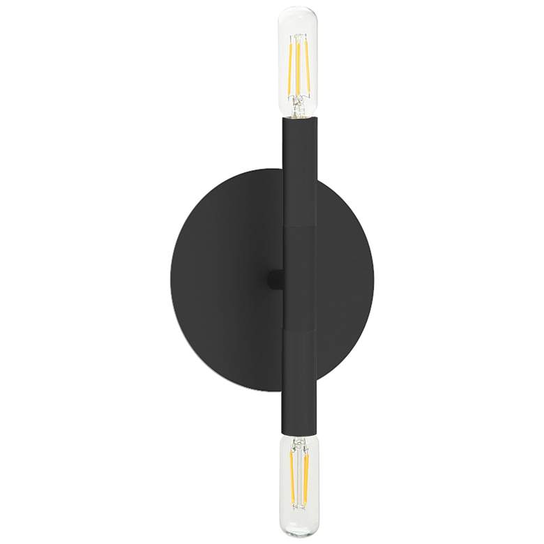 Image 1 Wand 8.5 inch High 2 Light Matte Black Wall Sconce