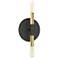 Wand 8 1/2" High Matte Black and Aged Brass Wall Sconce