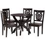 1_Wanda Dark Brown Wood 5-Piece Dining Table and Chair Set