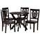 Wanda Dark Brown Wood 5-Piece Dining Table and Chair Set