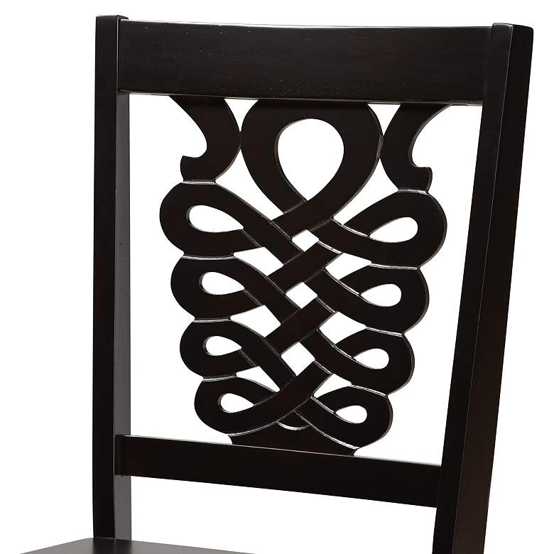 Image 5 Wanda Dark Brown Wood 5-Piece Dining Table and Chair Set more views